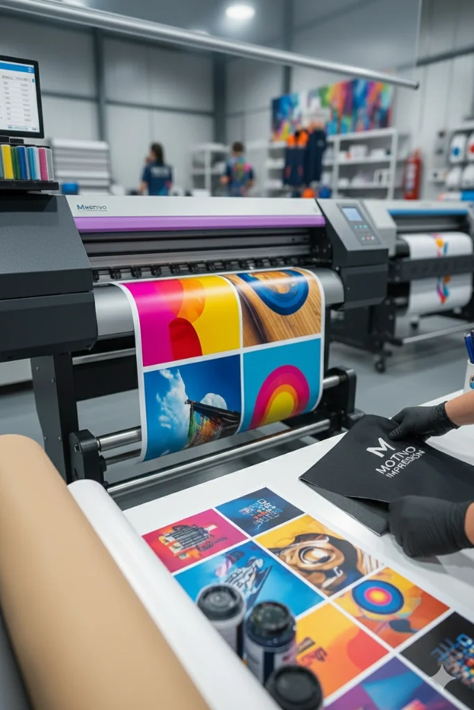 Detalle de impresión profesional con materiales de alta calidad en Motivo Impresión